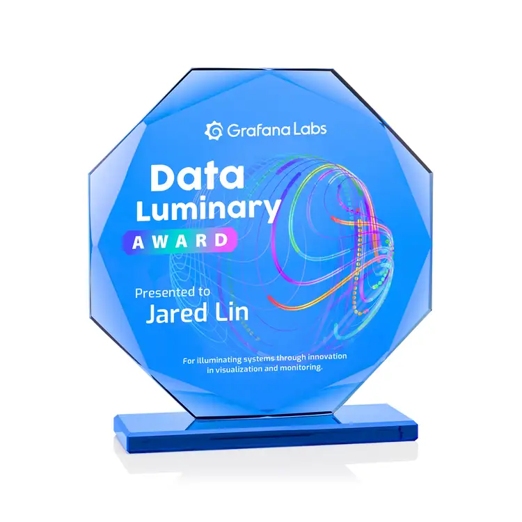 Cavendale Octagonal Starfire Crystal Award - Multicolor #3