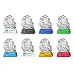 Trophée orignal Ottavia en cristal optique Multicolore