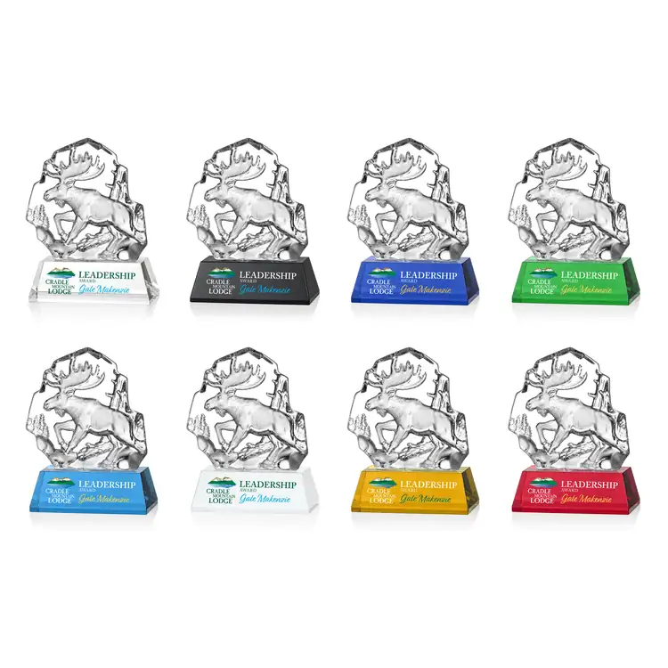 Trophée orignal Ottavia en cristal optique Multicolore