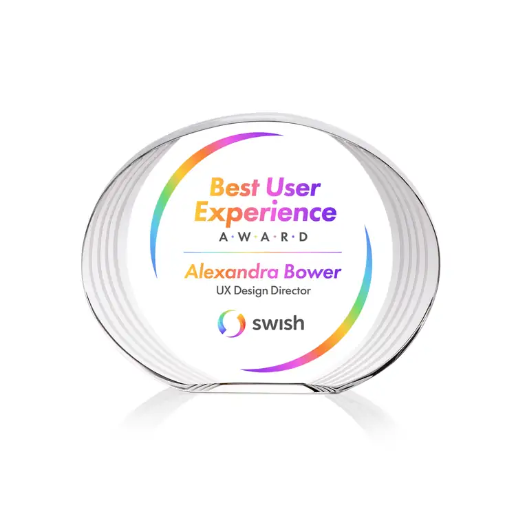 Sheraton Oval Optical Crystal Award - Multicolor #2