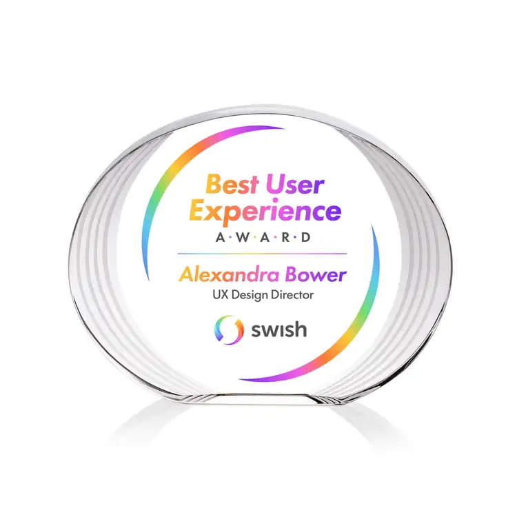 Sheraton Oval Optical Crystal Award - Multicolor #3