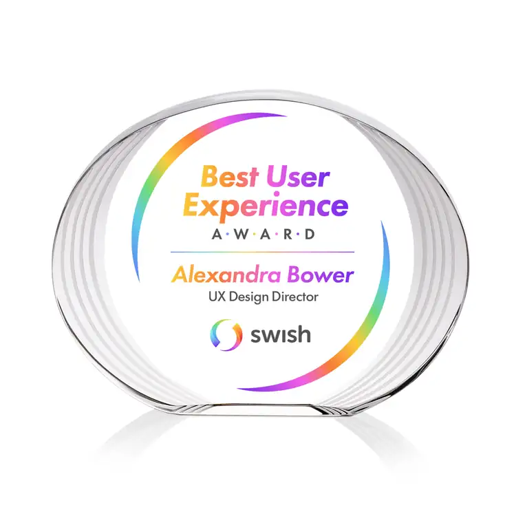 Sheraton Oval Optical Crystal Award - Multicolor #4