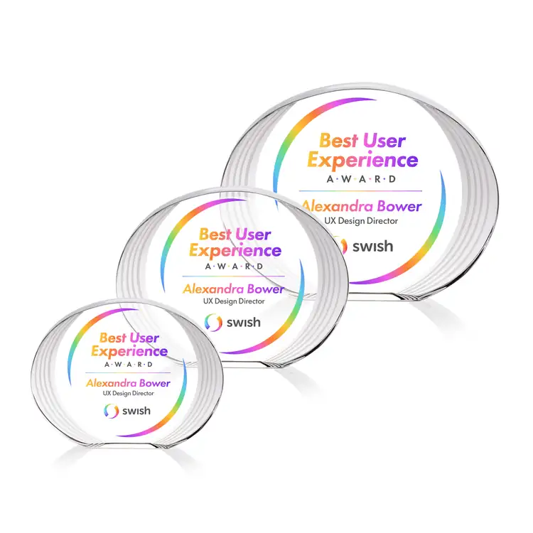 Sheraton Oval Optical Crystal Award - Multicolor
