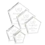 Trophée pentagonal Genosee en cristal optique - Gravure