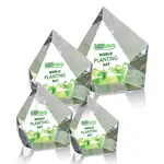 Trophée pentagonal Valecrest en cristal optique - Multicolore