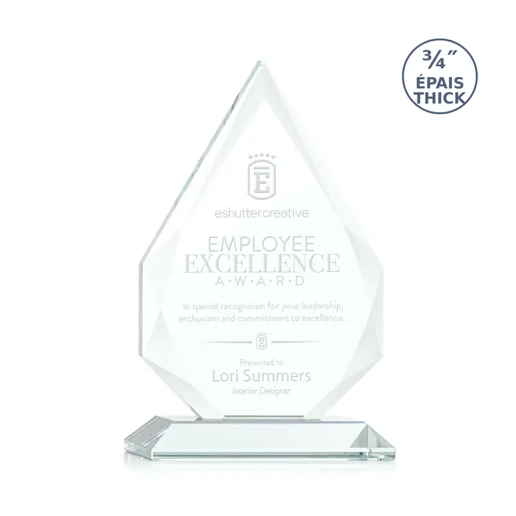 Hawthorne Peak Jade Glass Award - Deep Etch #2