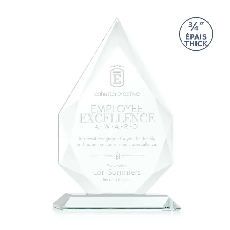 Hawthorne Peak Jade Glass Award - Deep Etch #3