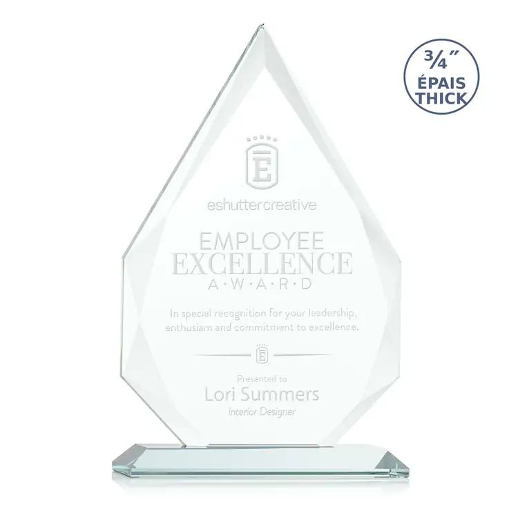 Hawthorne Peak Jade Glass Award - Deep Etch #4