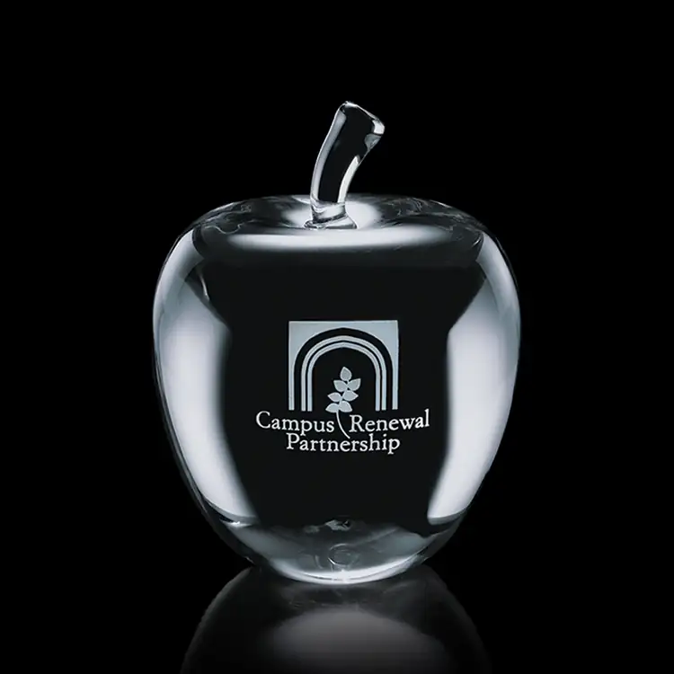 Melford Optical Crystal Apple Award - Deep Etch #2