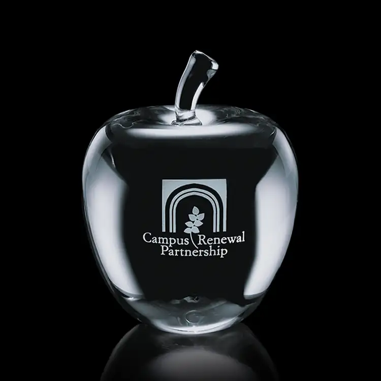 Melford Optical Crystal Apple Award - Deep Etch #3