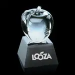 Trophée pomme en verre sur socle en aluminium - Gravure