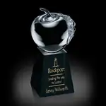 Trophée pomme en verre sur socle haut en marbre - Gravure et impression