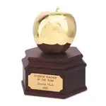 Trophée pomme plaquée or 24 carats
