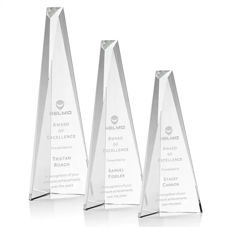 Belize Optical Crystal Prism Award - Deep Etch