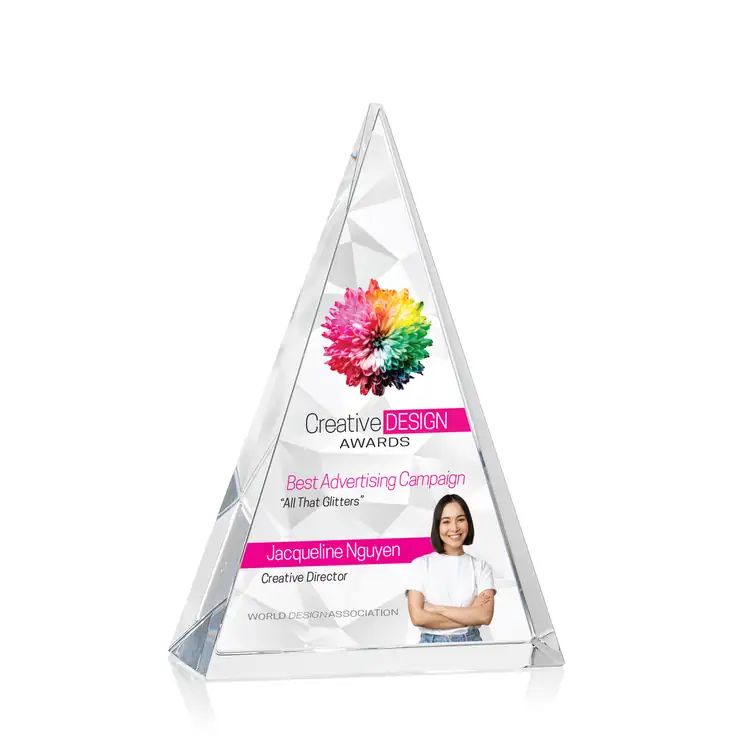 Monroe Optical Crystal Pyramid Award Multicolor #2