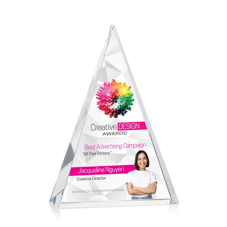 Monroe Optical Crystal Pyramid Award Multicolor #3