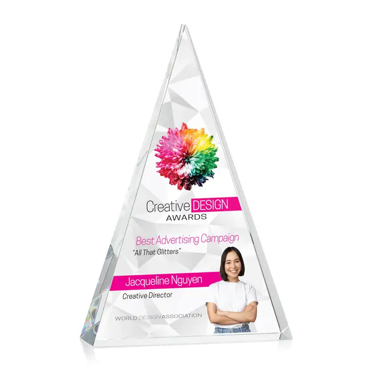 Monroe Optical Crystal Pyramid Award Multicolor #4