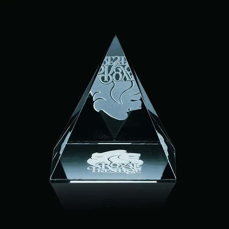 Optical Crystal Pyramid Award - Deep Etch #7