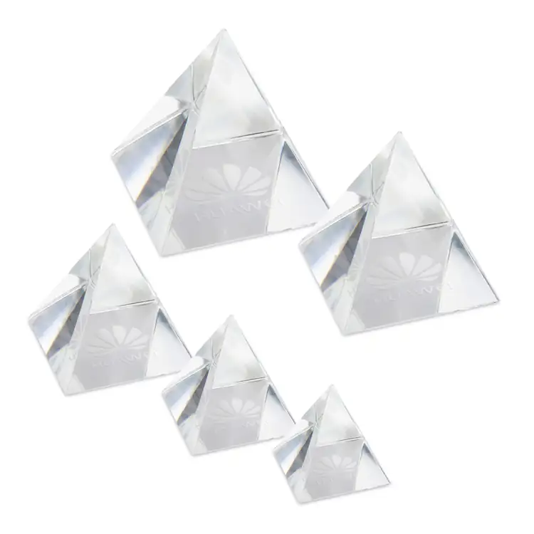 Optical Crystal Pyramid Award - Deep Etch