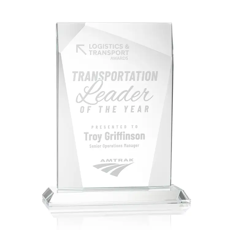 Shamrock Rectangular Starfire Crystal Award #2