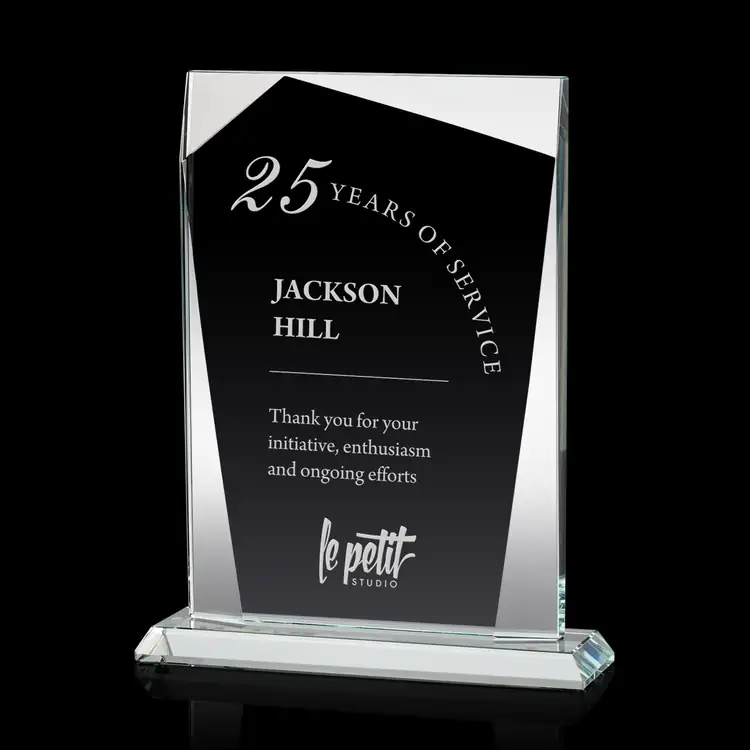 Shamrock Rectangular Starfire Crystal Award #5