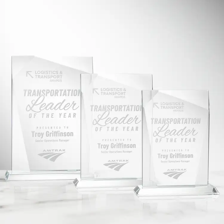 Shamrock Rectangular Starfire Crystal Award