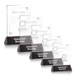 Trophée rectangulaire Sierra en cristal Starfire sur socle noir