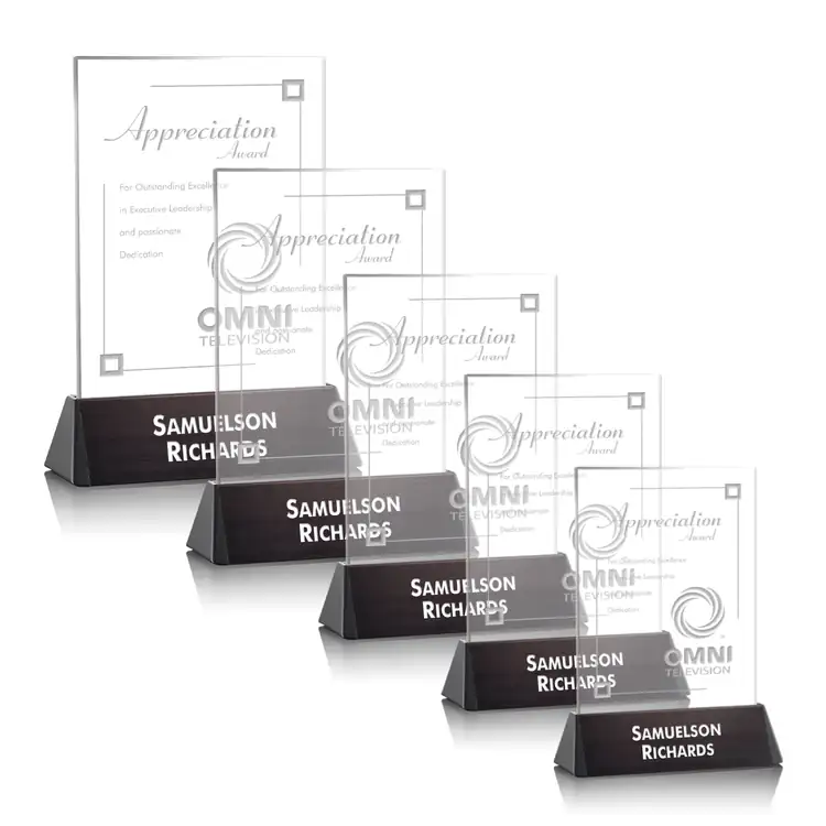 Sierra Rectangle Starfire Crystal Award on Black Base