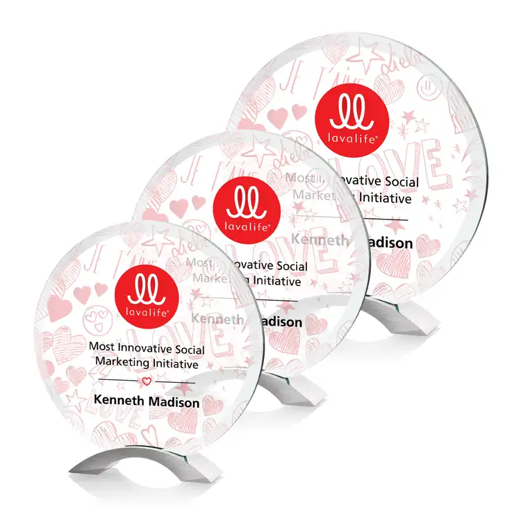 Essex Round Jade Glass Award - Multicolor