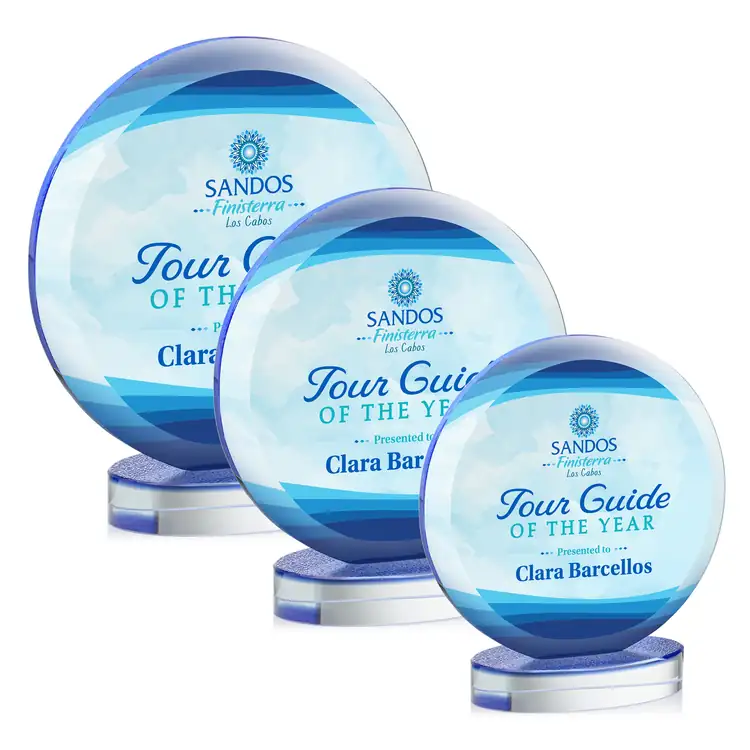 Farlow Round Starfire Crystal Award - Multicolor