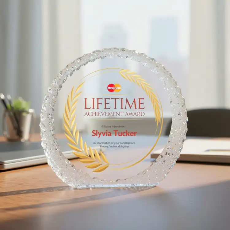 Rossini Round Crystal Award - Multicolor #4