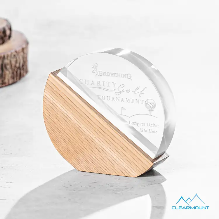Soleil Round Acrylic and Wood Award #2