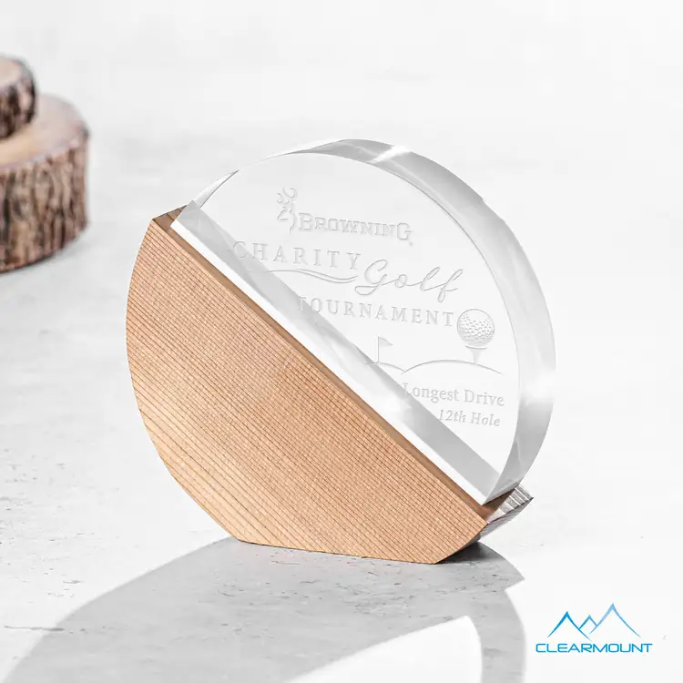 Soleil Round Acrylic and Wood Award #3