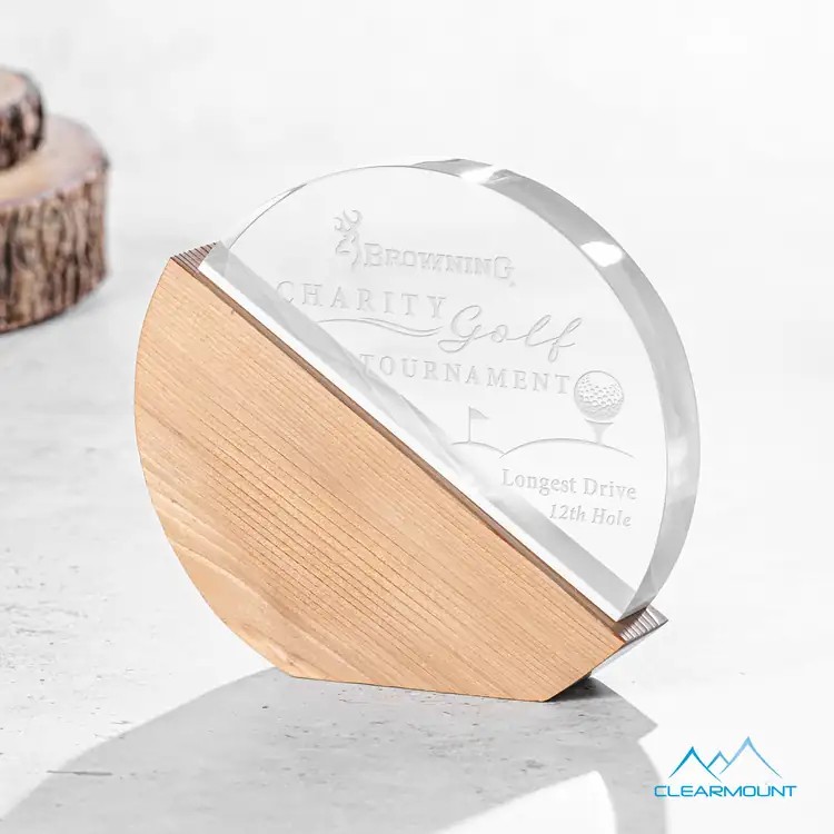 Soleil Round Acrylic and Wood Award #4