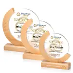 Trophée rond Sparta en cristal Starfire et hêtre - Multicolore