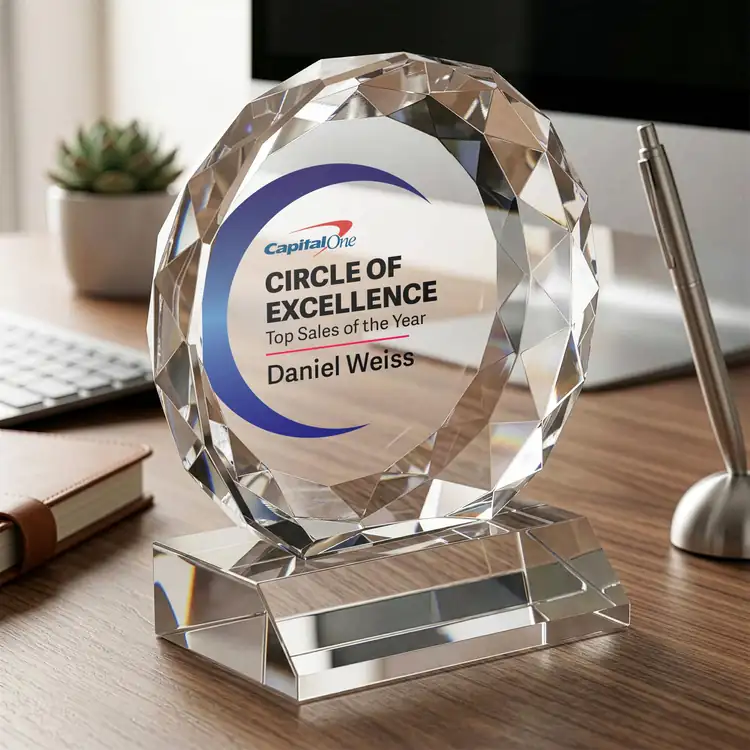 Victory Round Optical Crystal Award - Multicolor #6