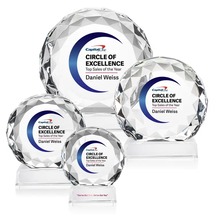 Victory Round Optical Crystal Award - Multicolor