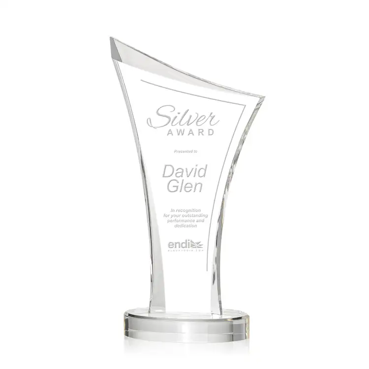 Linden Acrylic Ribbon Award - Laser Engraved #3