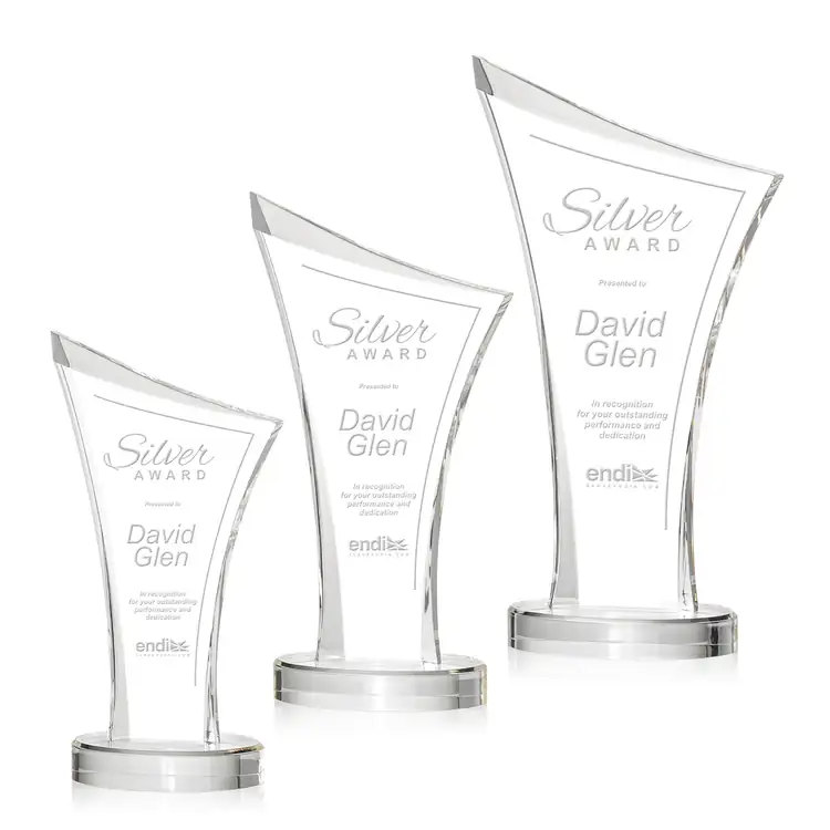 Linden Acrylic Ribbon Award - Laser Engraved