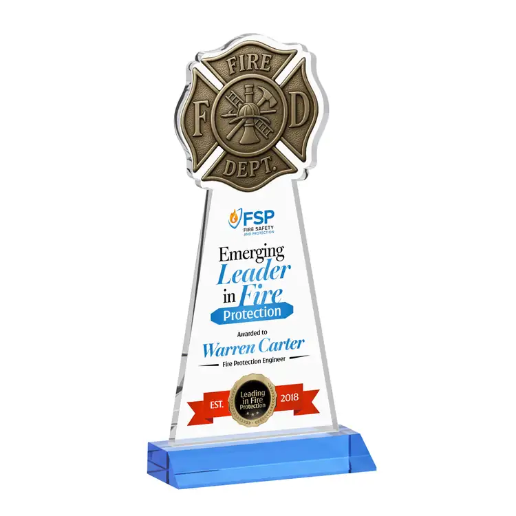 Fire Dept Starfire Crystal Award - Multicolor #10