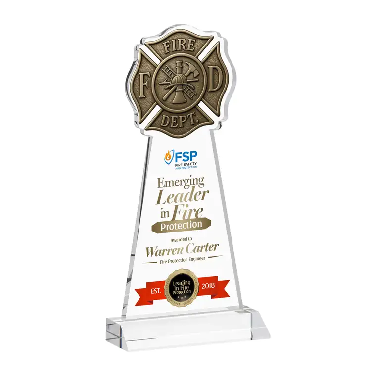Fire Dept Starfire Crystal Award - Multicolor #2