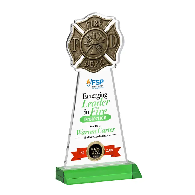 Fire Dept Starfire Crystal Award - Multicolor #4
