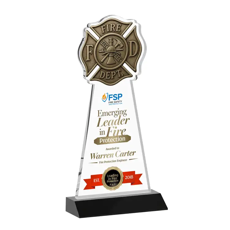 Fire Dept Starfire Crystal Award - Multicolor #5