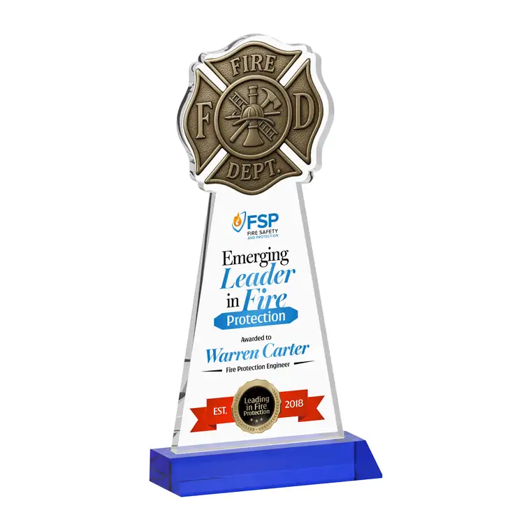 Fire Dept Starfire Crystal Award - Multicolor #6