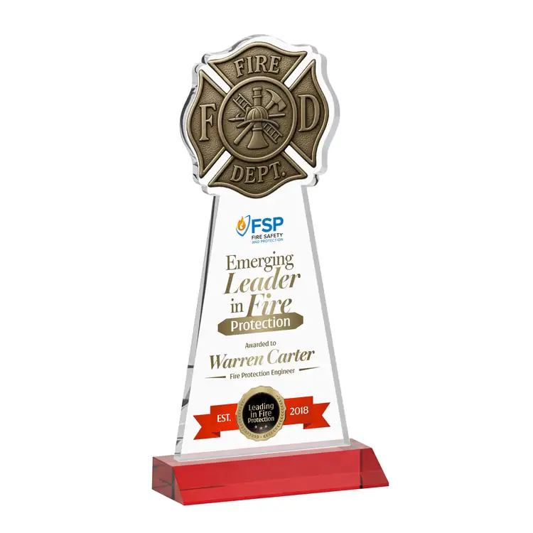 Fire Dept Starfire Crystal Award - Multicolor #8