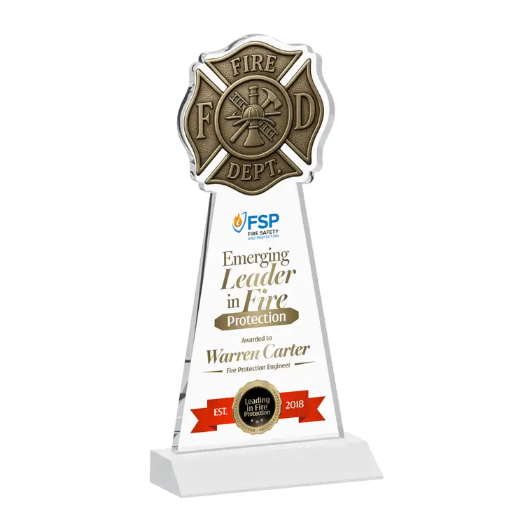 Fire Dept Starfire Crystal Award - Multicolor #9