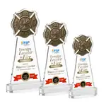Trophée service d’incendie en cristal Starfire sur socle Alberton - Multicolore