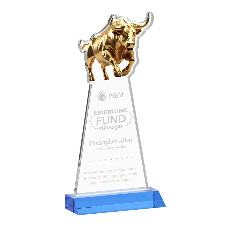 Raging Bull Award - Starfire Crystal - Engraved #10