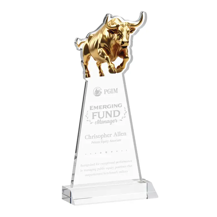 Raging Bull Award - Starfire Crystal - Engraved #2