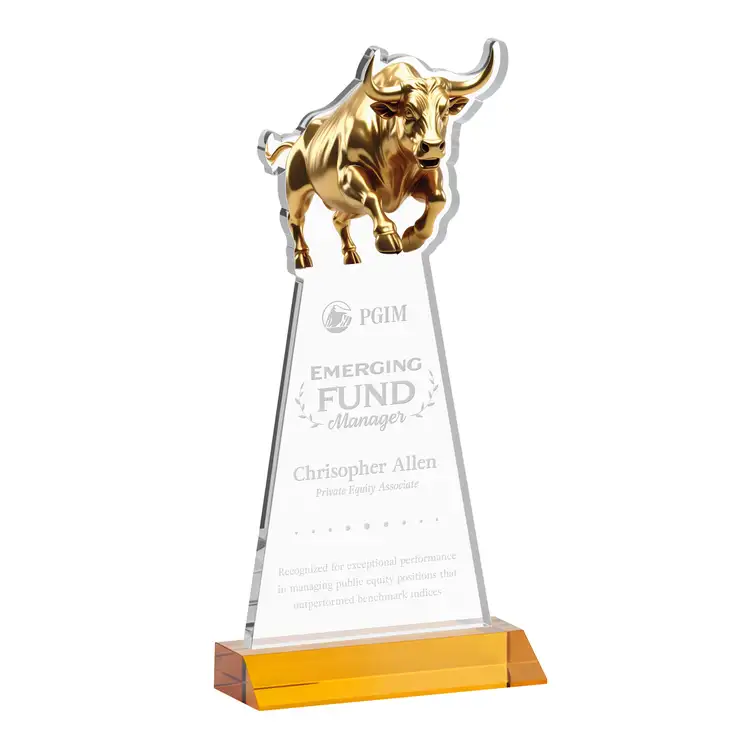 Raging Bull Award - Starfire Crystal - Engraved #3
